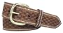 Men's Basketweave Embossed Work Belt 1 1/2" oiled & waxed work belt. Brown, Size 40