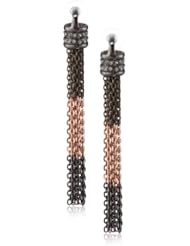 Paige Novick "Anguilla" Tritone with Pave Detail Tassel Earrings