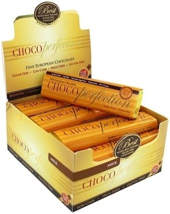 ChocoPerfection - Sugar Free European Milk Chocolate 55% Cocoa Bars Box - 24 Bars