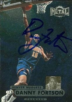 Danny Fortson Autographed/Hand Signed Basketball Card (Denver Nuggets) 1998 Skybox Metal Universe #1