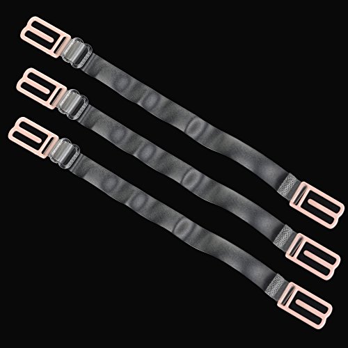 KLOUD City®3 Pcs Invisibility Non-slip Adjustable Women's Bra Strap Holder/Happy Strap (Frosted clear)