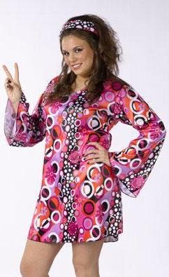 Fun World Feelin' Groovy Retro Go-Go Dress 60s 