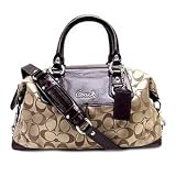 Coach Signature Ashley Sabrina Convertiable Duffle Satchel Bag Purse 15443 Khaki Mahogany