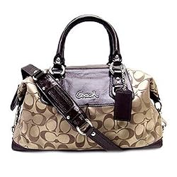 Coach Signature Ashley Sabrina Convertiable Duffle Satchel Bag Purse 15443 Khaki Mahogany
