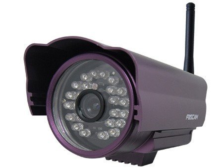 Foscam - FI8904W 3.6mm Caméra IP de surveillance étanche pour exterieur - grand angle avec vision de nuit - WiFi - Violette