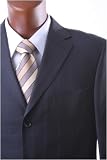 Men's Super 140's 100% Merino Wool Single Breasted 3 Button Light Taupe Pinstripe Dress Suit with Dual Side Vents***New for the Season!!!