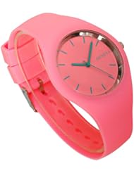 New Brand Geneva Women Ladies Elegand Simple Dial Pink Soft Rubber Band Analog Wrist Watch Boys Sport Watches