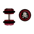 Fake Acrylic Plugs - Black with Skulls 16g Wire; 8mm - Sold As a Pair