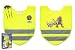 Gr&ouml;&szlig;enverstellbar durch Strechb&auml;nder mit Klettverschluss Breite Reklektionsstreifen/-elemente auf Vorder- und R&uuml;ckseite R&uuml;ckenmotive mit reflektierendem Rahmen Leicht anzuziehen, Gr&ouml;&szlig;e 4-7 Jahre Gefertigt nach EN 471