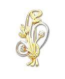 14k & Rhodium CZ (Cubic Zirconia) Designer Pin