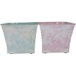 Set of 6 Toile Look Metal Planters, 6 Inches Square