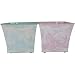 Set of 6 Toile Look Metal Planters, 6 Inches Square