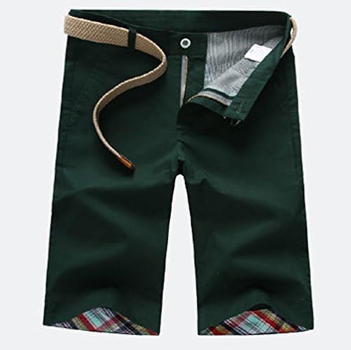 FENGTAI Men's Fashion slim Fit Cotton Short Pants green 30