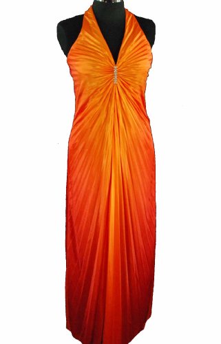 Onyx Nite Halter V-Neck Gown Sunrise 6