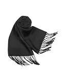 Versace Medusa Solid Wool Fringed Long Scarf Black