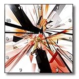 41uPu62XtEL. SL160  Tangled Rectangles 1 abstract geometric digital art in Earth tone colors   13x13 Wall Clock