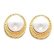 18K Yellow Gold White Akoya Pearl Earrings
