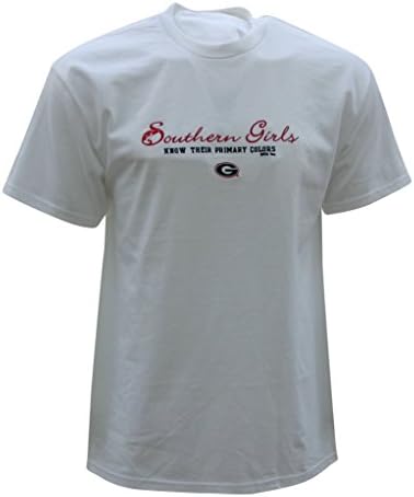 Grits Womens University of Georgia Primary Colors T-Shirt Large White