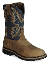 Justin Original Work Boots Mens Stampede Work Boot,Copper Kettle Rowdy/Steel Blue,9 D US