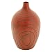 EXP Handmade Mottled Crimson Terracotta Cask Vase With Line Etchings