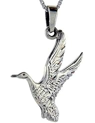 Sterling Silver Goose Pendant, 1 1/2 inch tall