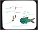 Decorated Mouse Pad with bone, lure, swimming, fish, bait