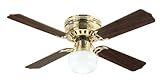 Westinghouse 7812520 Casanova Supreme Single-Light 42-Inch Four-Blade Indoor Ceiling Fan, Polished Brass with Opal Schoolhouse Glass