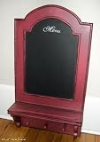 Kitchen Menu Chalkboard with Hooks & Shelf