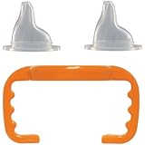 Thinkbaby Baby Bottle to Sippy Cup Conversion/Replacement Kit, Orange, 9 Months