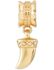 Sterling Silver Gold plated Reflections Tiger Claw Dangle Bead