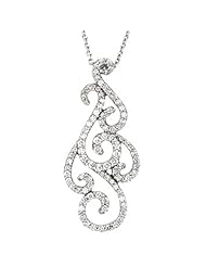 14K White Gold Diamond Pendant - 0.75 Ct. -- LIFETIME WARRANTY