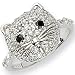 Sterling Silver Cubic Zirconia Cat Ring by Cheryl M