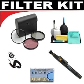High Resolution 3-piece Filter Set (UV, Fluorescent, Polarizer) + 6-Piece Deluxe Cleaning Kit + Lenspen + Lens Cap Keeper + DB ROTH Micro Fiber Cloth For The Panasonic AG-HPX170 Camcorder