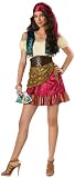 In Character Costumes, LLC Gypsy Teen Dress, Tan/Blue/Gold/Burgundy, Small