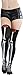 ToBeInStyle Women’s Spooky Skeleton Leg Bones Print Thigh High Stockings w/Rose