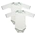 Organic Cotton Long-Sleeve Bodysuits 2-pk. - Sage Trim (3–6 mos.)