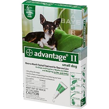 Bayer Advantage II Green 6-Month Flea Control for Dogs 0-10 lbs.