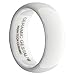White Ceramic Ring by CERAMIC GESTALT® - 8mm Width. Domed & Polished Design (Avail. Sizes 5 to 14).