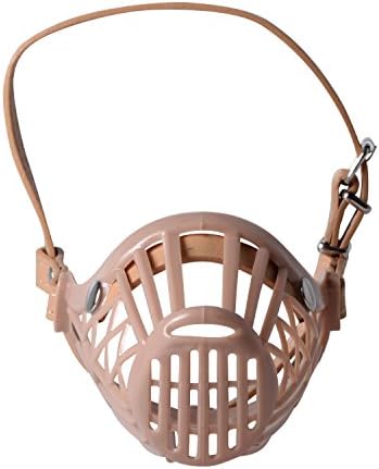 YAXXO Dog Muzzle - For Biting Chewing - Harness for Different Size Snout - Cage Leash - Beige (XXL)