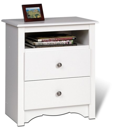 Monterey 2 Drawer Tall Nightstand, White