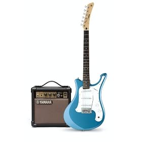 Yamaha EGV103BCF Electric Surf Guitar with Accessory Kit and Amp, Blue