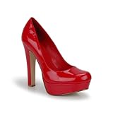 Thick High Heel Platform Pump Red