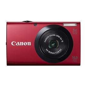 Canon PowerShot A3400 IS 16.0 MP Digital Camera with 5x Optical Image Stabilized Zoom 28mm Wide-Angle Lens with 720p HD Video Recording and 3.0-Inch Touch Panel LCD (Red): Camera &amp; Photo