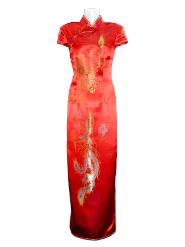 Dragon and phoenix bridal red dress