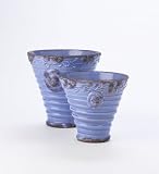 French Trocadero Collection Pacific Blue Medium Cherub Vase (set of 2)