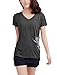 Allegra K Women Casual V Neck Short Sleeve Letters Summer Tops T Shirts