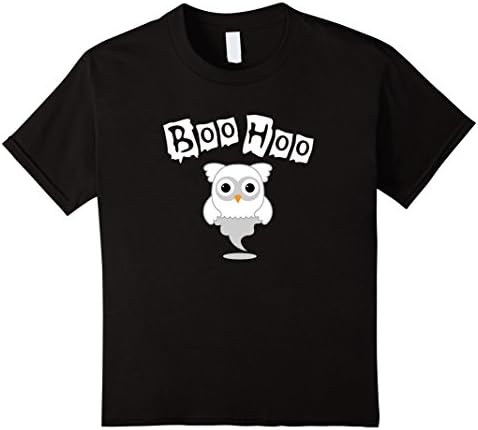 Kids Ghost Owl Halloween T-Shirt 4 Black