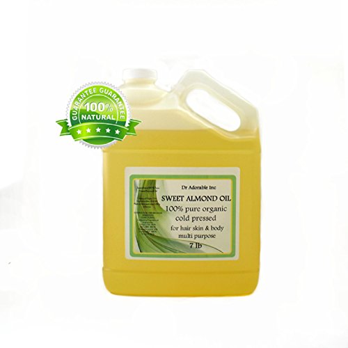Sweet Almond Oil Organic Pure Cold Pressed by Dr.Adorable 128 Fl. Oz/1 Gallon/7 Lb