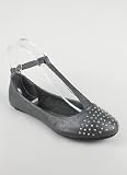 Studded T-Strap Flat
