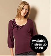Pure Cotton Corsage Sequin Top